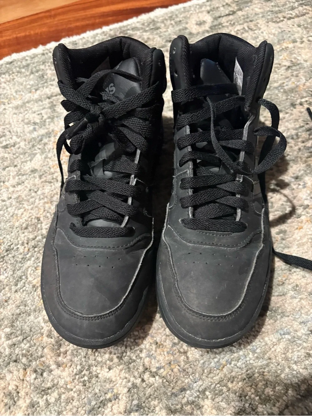 adidas Kids Black High-Top Sneakers with Laced Closure